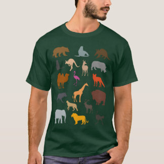 Camiseta Coleção de Animais do Zoológico Presente para Freq