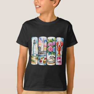 Camiseta coleção de aquarela de verão costeira
