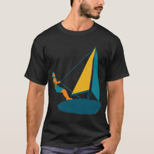 Camiseta Coleção de Barco à Vela Azul de Verão Negro