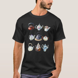 Camiseta Coleção de Bule de Chá para Chá Bules de Chá
