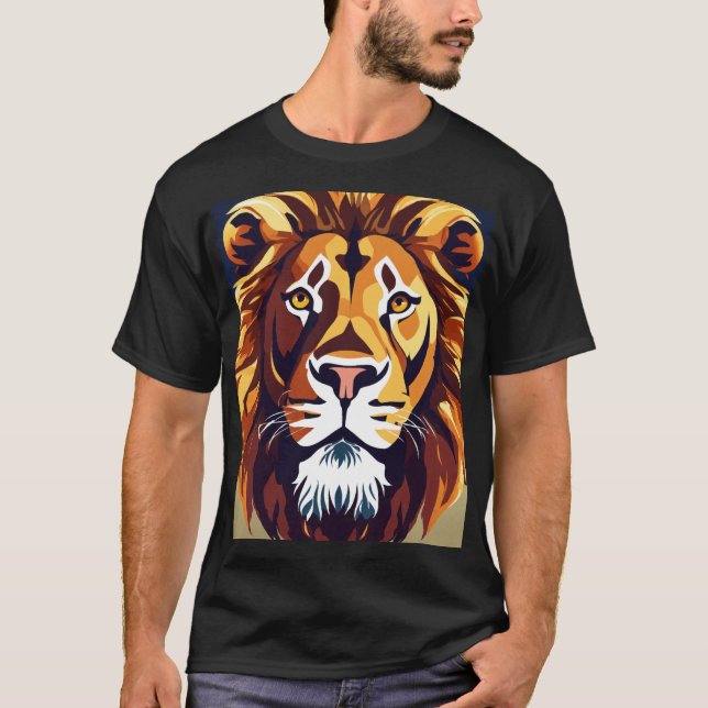 Camiseta "Coleção de Camiseiros de Leão Geométrico Regal" (Frente)