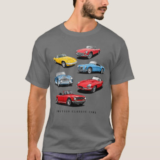 Camiseta Coleção de carros esportivos clássicos britânicos