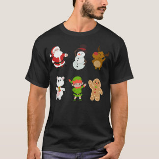 Camiseta Coleção de Cartoons de Natal
