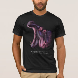 Camiseta Coleção de Desenho Animal Grande Hippo Adicionar S