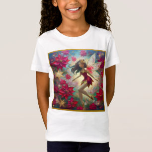 Camiseta Coleção de Fadas de Natal - Cabelo Castanho Médio