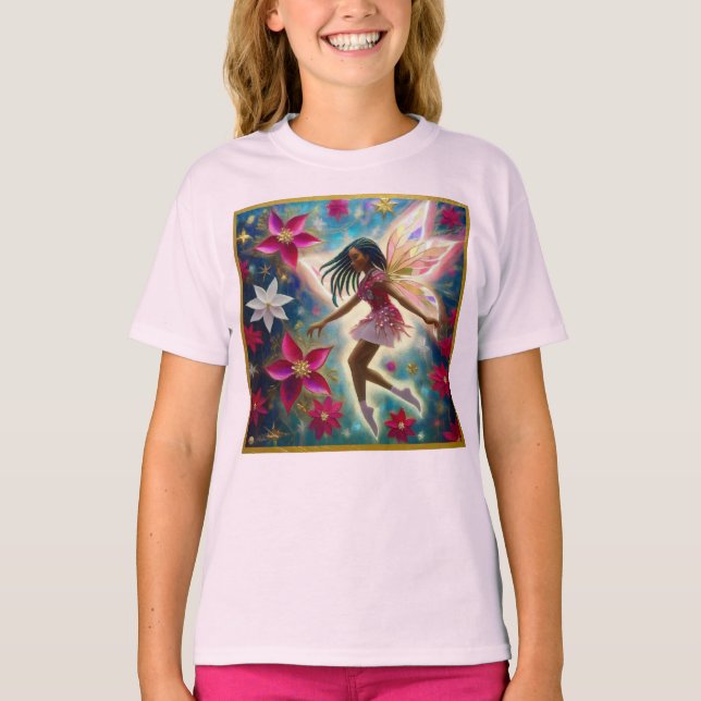 Camiseta Coleção de Fadas de Natal - Cabelo de Cordas (Frente)