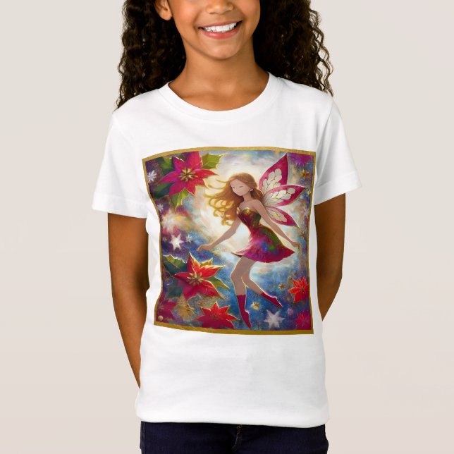 Camiseta Coleção de Fadas de Natal - Cabelo Ginger (Frente)