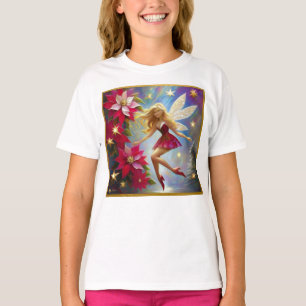 Camiseta Coleção de Fadas de Natal - Cabelo loiro de mel