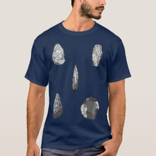 Camiseta Coleção de ferramentas arqueológicas de pedra em c