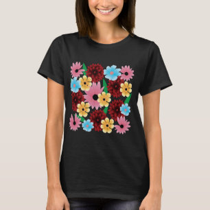 Camiseta Coleção de flores coloridas