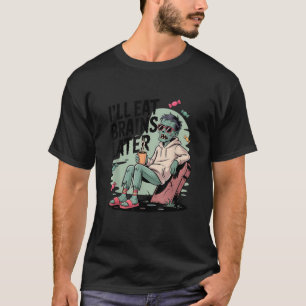 Camiseta Coleção de Halloween de Cartoon Zombie preguiçosa
