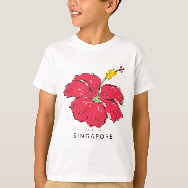 CAMISETA COLEÇÃO DE HIBISCUS SINGAPURA (Frente)