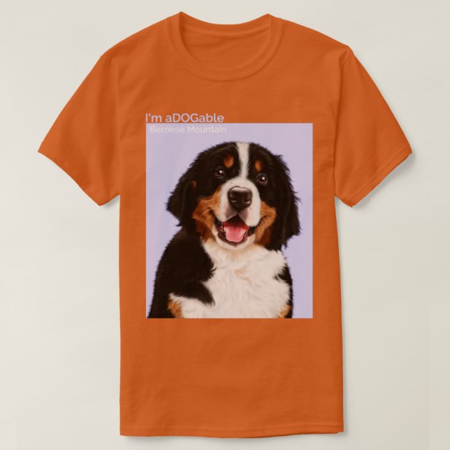 Camiseta Coleção de impressão de Puppy ImDOGable Bernese Mo (Frente do Design)