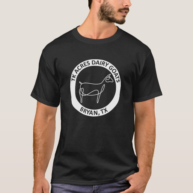 Camiseta Coleção de logotipos brancos TK Acres. (Frente)