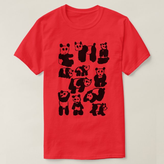 Camiseta Coleção de Panda (Frente do Design)