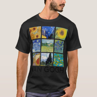 Camiseta Coleção de Pintura Van Gogh com Starry Night e Su