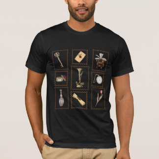 Camiseta Coleção de Selos de Objetos Antigos – Estética Ret