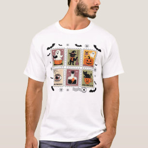 Camiseta Coleção de Selos de Postal de Gato de Hal