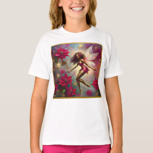 Camiseta Coleção Fada de Natal - Cabelo Castanho Natural