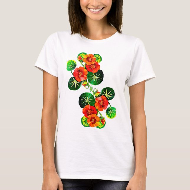 Camiseta coleção Flores do Brasil capuchinha,  (Frente)