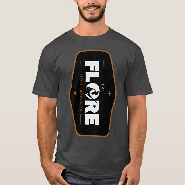 Camiseta COLEÇÃO LE CAFE LE FLORE retrô (Frente)