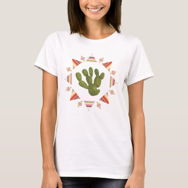 Camiseta Coleção Llamarama | Círculo Cactus (Frente)