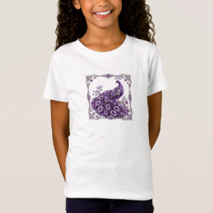 Camiseta Coleção Luxo Pavão de Cristal Roxo