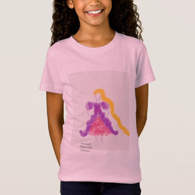 Camiseta Coleção Princesa Menina de Flores  (Frente)