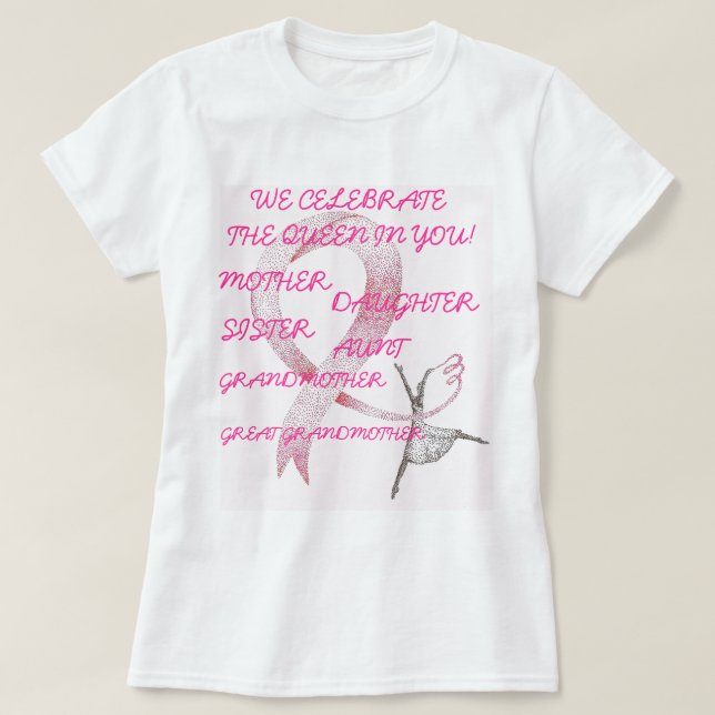Camiseta COLEÇÃO PRINCESA ROSA Senhoras (Frente do Design)