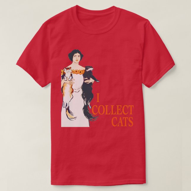 Camiseta Coleciono Gatos (Frente do Design)