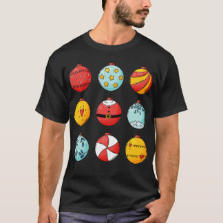 Camiseta Coleções de Ornamento de Bola de Natal