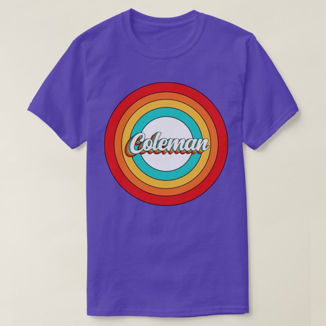 Camiseta Coleman Name Shirt Vintage Coleman Circle (Frente do Design)
