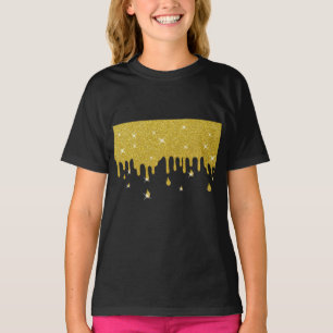 Camiseta Coleta de Efeito Dourado da Largura e Faíscas