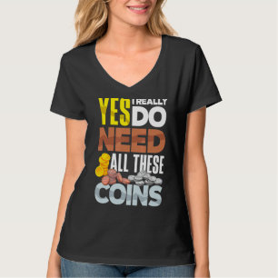 Camiseta Coleta de Moedas Numismáticas Numismáticas Necessi