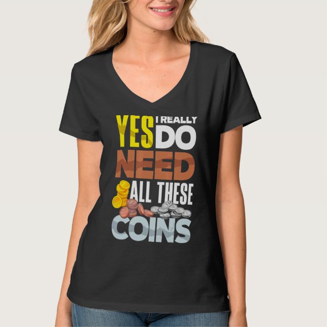 Camiseta Coleta de Moedas Numismáticas Numismáticas Necessi (Frente)