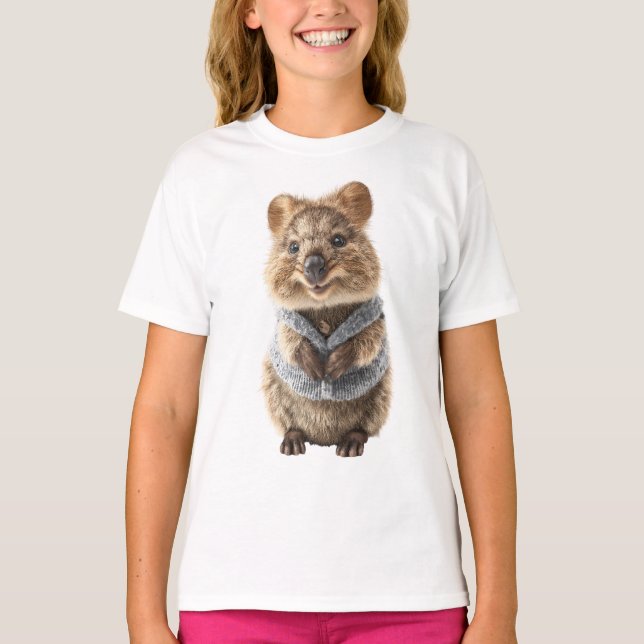 Camiseta Colete de Malha Cinza Quokka Kids (Frente)
