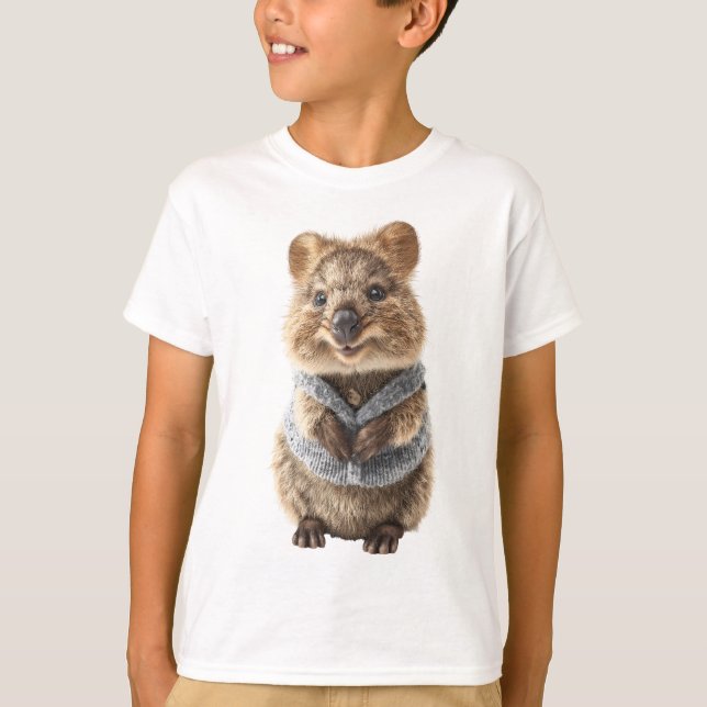 Camiseta Colete de Malha Cinza Quokka Kids (Frente)