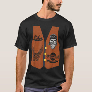 Camiseta Colete de Motociclista Engraçado Fantasia de Hallo