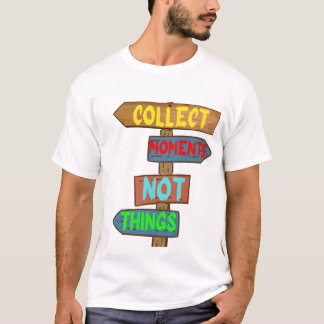 Camiseta colete momentos não coisas design de placa antiga