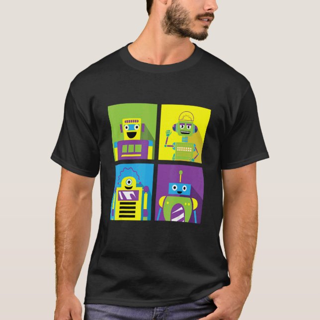 Camiseta Coletor de Brinquedos Robô Feliz (Frente)