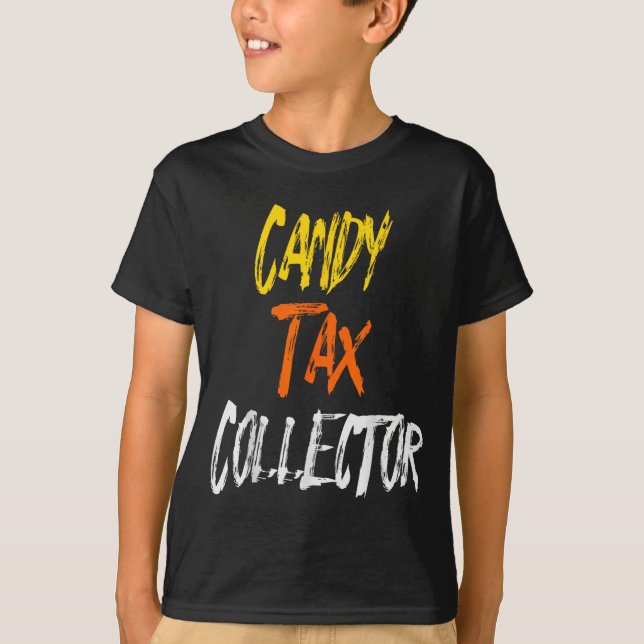 Camiseta Coletor de Imposto de Doces Engraçado de Halloween (Frente)