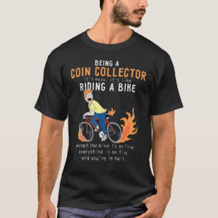 Camiseta Coletor De Moedas Como Ciclista De Bike Andando En