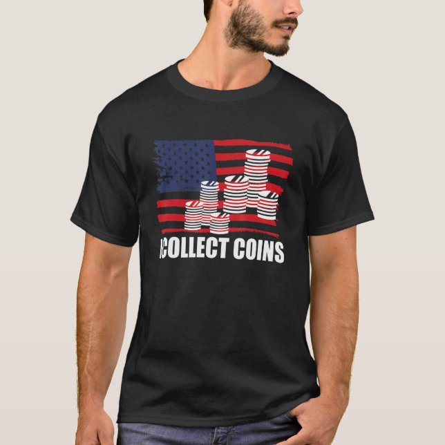 Camiseta Coletor de Moedas de Sinalizador dos EUA I Coleta  (Frente)