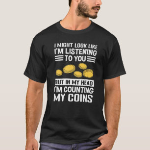 Camiseta Coletor de Moedas e Coleção de Moedas Numismáticos