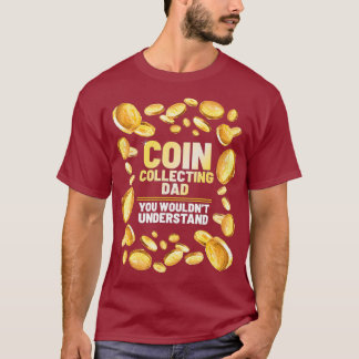Camiseta Coletor de Moedas Pai Engraçado Pai Gráfico