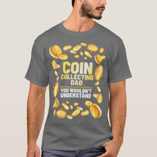 Camiseta Coletor de Moedas Pai Engraçado Pai Gráfico