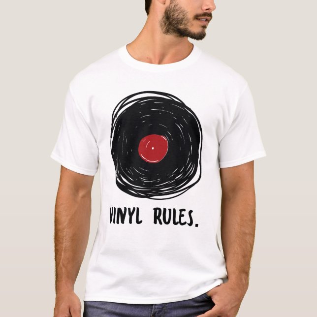 Camiseta Coletor de Registros de Regras de Vinilo LP Retro (Frente)