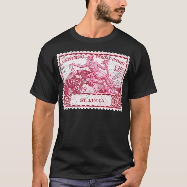 Camiseta Coletor de selos de mercúrio vermelho gif filateli (Frente)