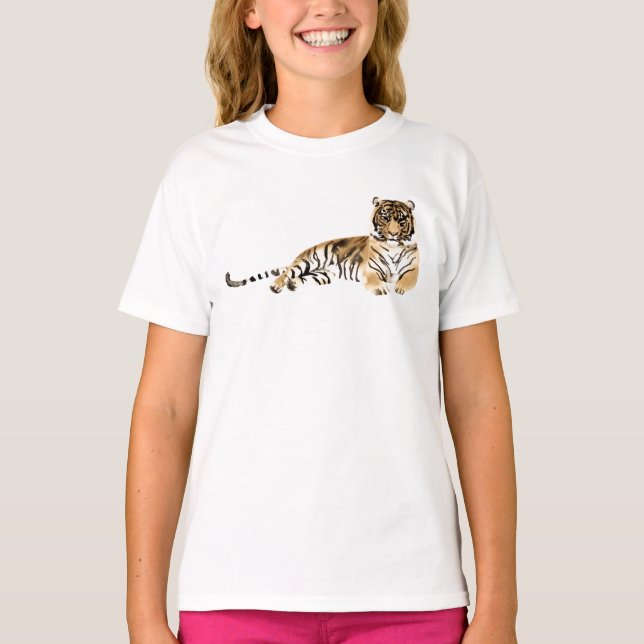 Camiseta Coletor de Tigre de Aquarela (Frente)
