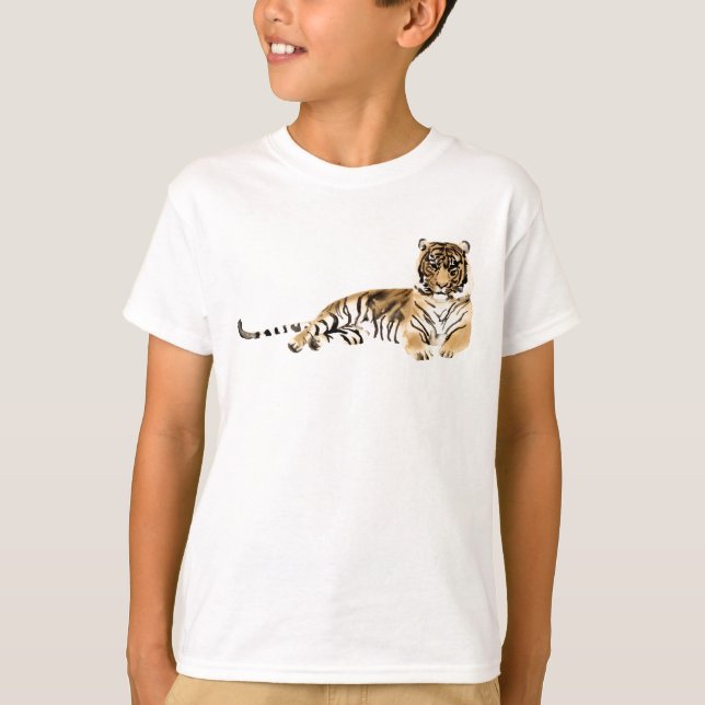 Camiseta Coletor de Tigre de Aquarela (Frente)